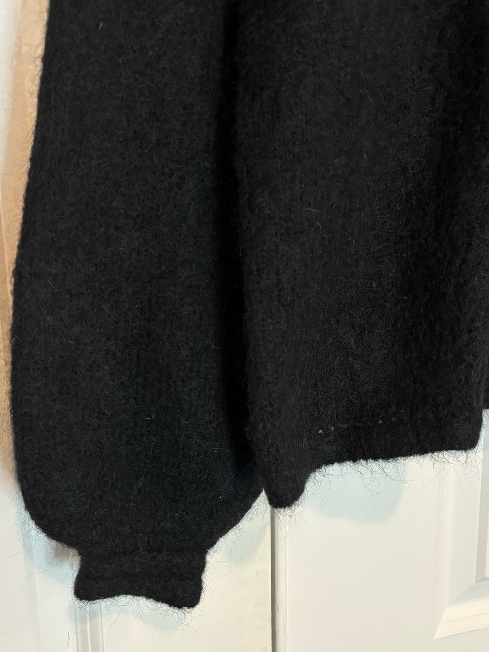 NWT Sezane Angie Kid Mohair Cardigan Sweater Black S - Picture 4 of 10